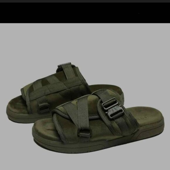 New DRACO Olive Green Slides, Size 11-12 Men's Sandals - Picture 3 of 8